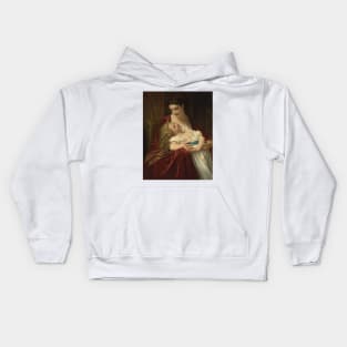 Maternal Affection by Hugues Merle Kids Hoodie